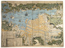 Early 19th-century edition of a woodcut plan imaging Nagasaki and Deshima