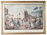 Large, colourful watercolour of traditional Southern Italian costumes
