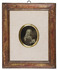 Oval portrait painting of Voltaire