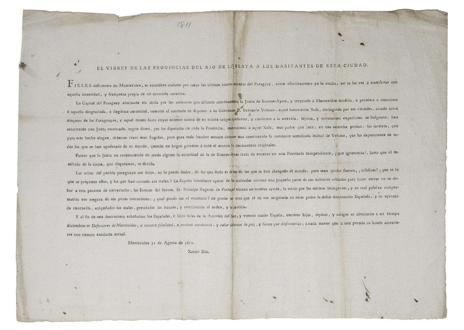 Early Montevideo imprint, published by the viceroy of Rio de la Plata